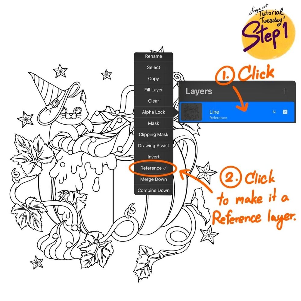 Halloween Kitty Tutorial for Procreate (Default Brushes)